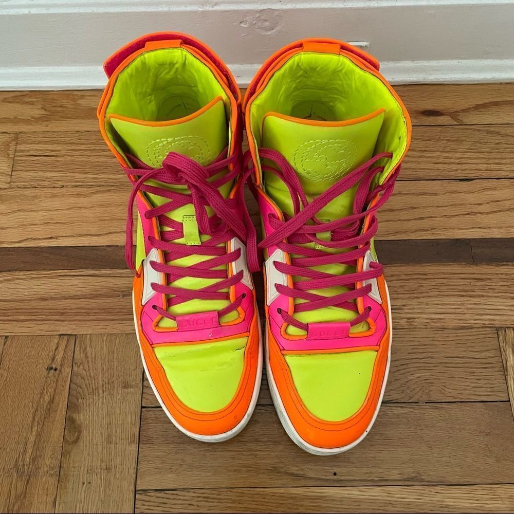 Gucci Wmns Signature High Top 'Fluo Matt' Sneakers - Picture 3 of 15